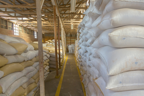 Stack,Of,Bags,At,Warehouse